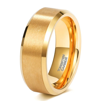 Telesphorus Mens Gold Tungsten Ring 8mm