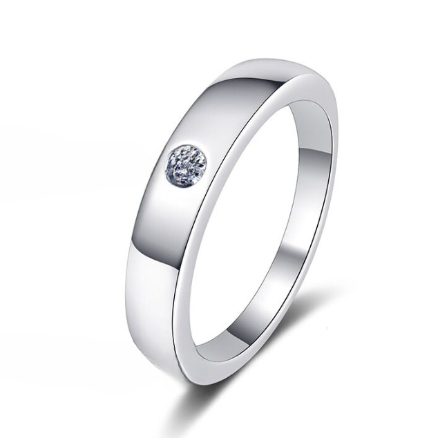 Moissanite Diamond Wedding Ring Mens Womens Sterling Silver