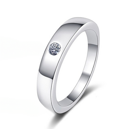 Moissanite Diamond Wedding Ring Mens Womens Sterling Silver